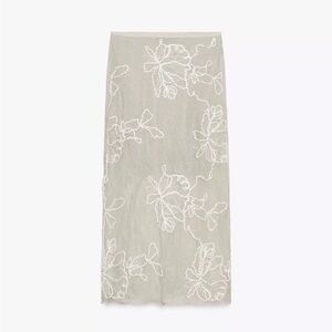 NWT Zara Semi-Sheer Structured Knit Skirt